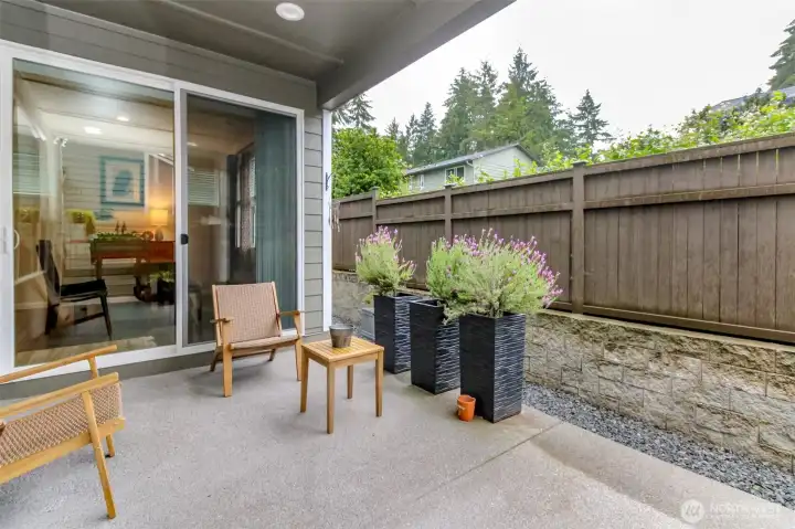 Private patio off dining area