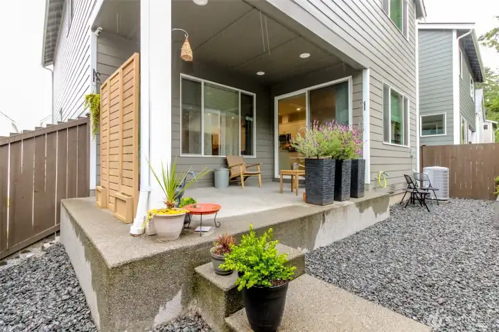 Fully fenced backyard space