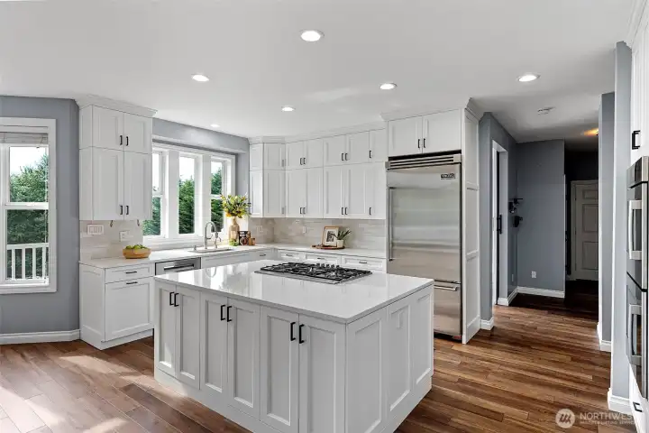 Elegant kitchen with stainless steel appliances