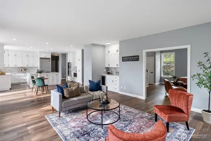 Open concept kitchen and living room