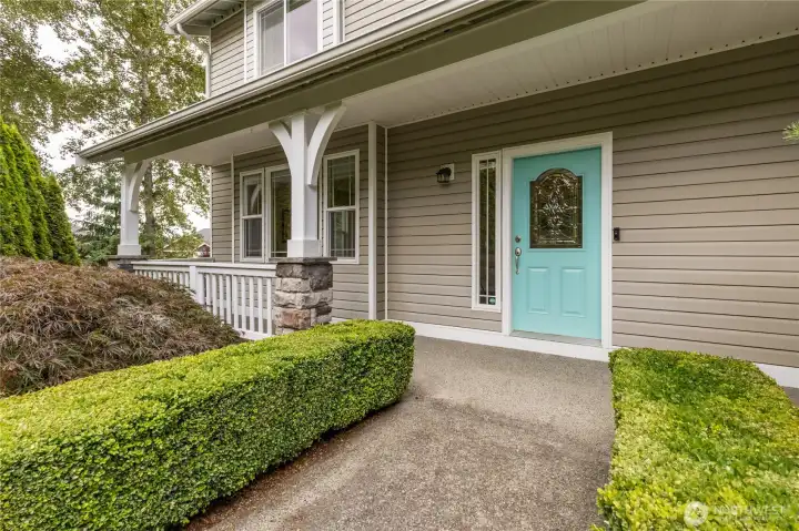 Wide and welcoming covered front porch