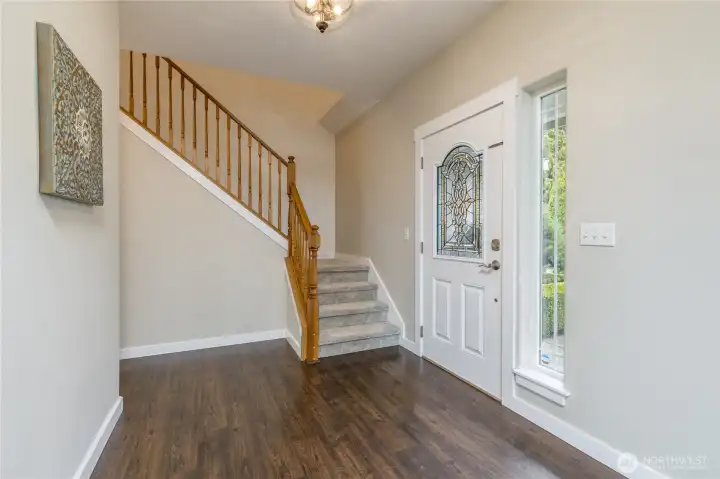 Welcoming front entry with beautiful glass detail.