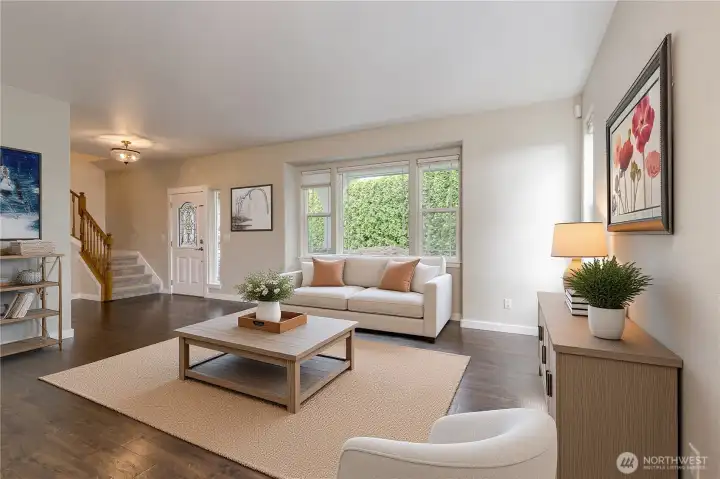 Living room and front entry