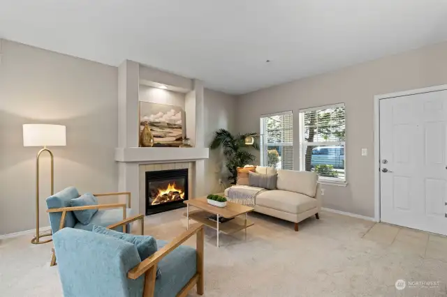 Cozy up to the gas fireplace and relax.
