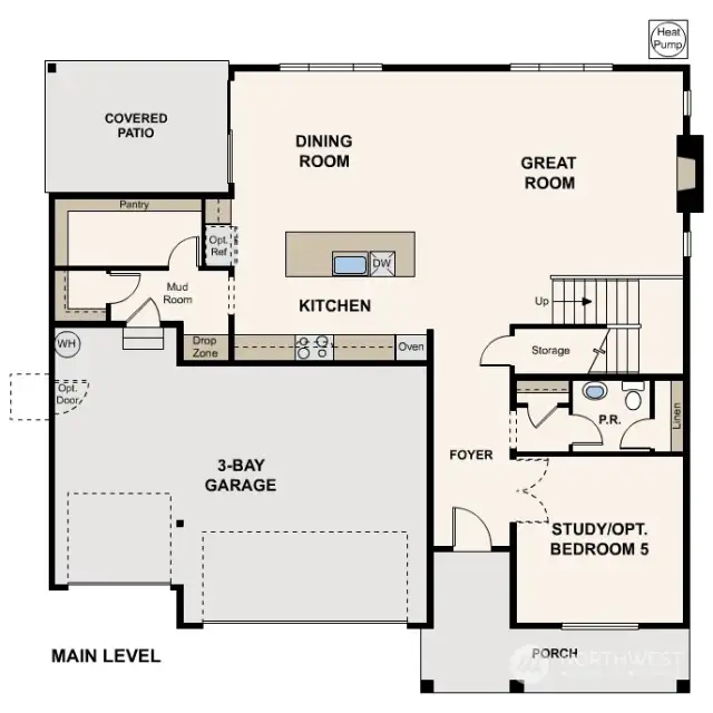 Marketing rendering of floor plan - may vary per location