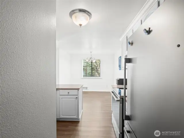 View of Kitchen and Dining Area