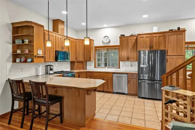Open concept kitchen.
