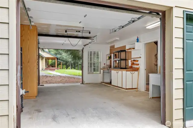 Double entry garage, perfect for recreational vehicles and storage.