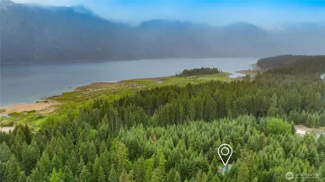 Nestled along one of Washington's beautiful lakes.