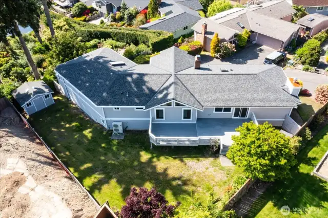 Drone back of the home