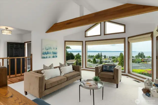 Living room with plenty of natural light