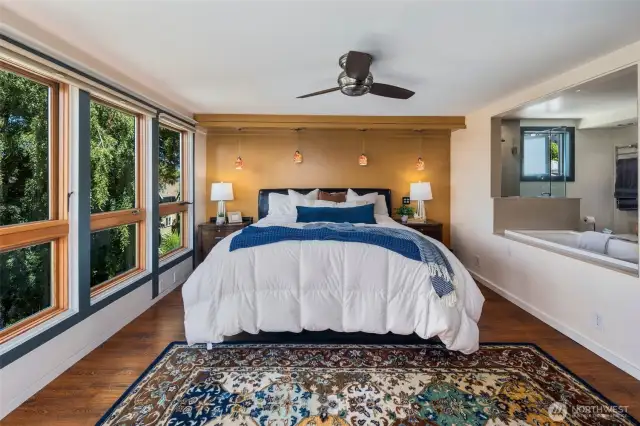 Primary suite makes you feel like you're cradled by the trees
