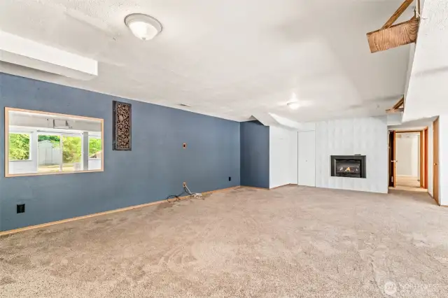Huge lower living space or rec room