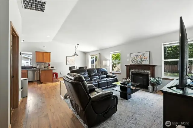 Living Room Looking Towards Kitchen and Dining Room