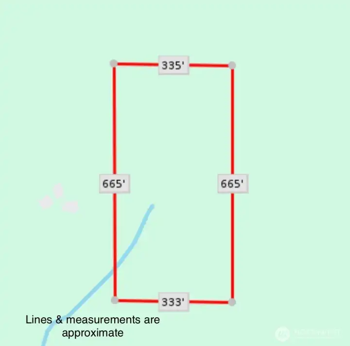 5+ acres. Approximate lot dimensions