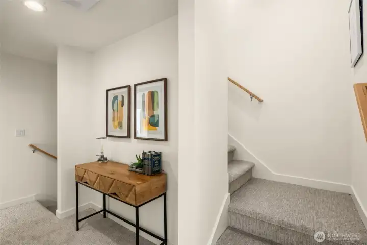 Convenient and stylish powder room with modern fixtures and clean finishes