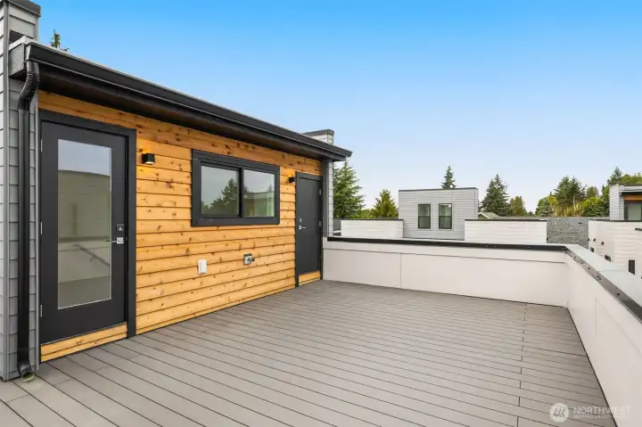 Above it all, your roof top deck with space for entertaining.