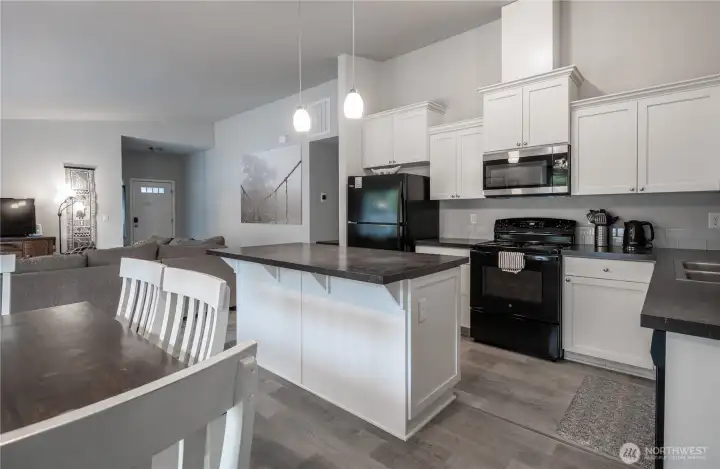Kitchen open to living room