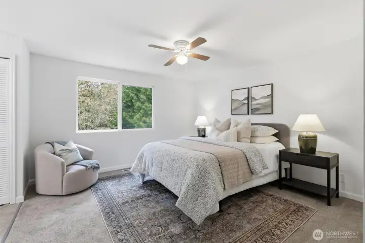 A view of the perfect & private primary suite.