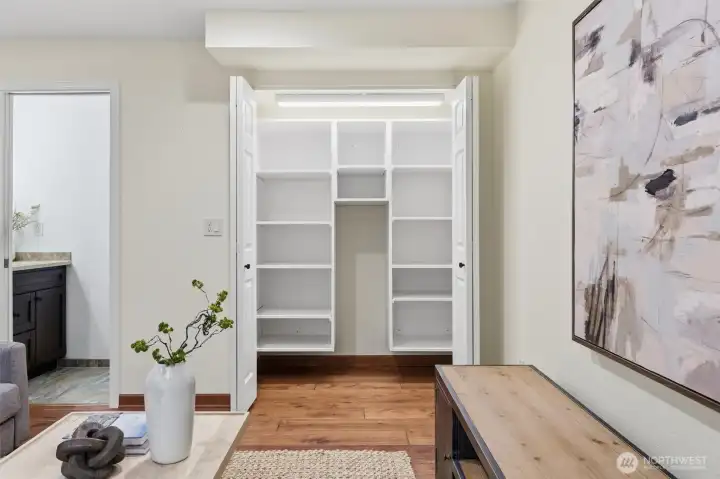 Loads of closet space make this a functional 4th bedroom.