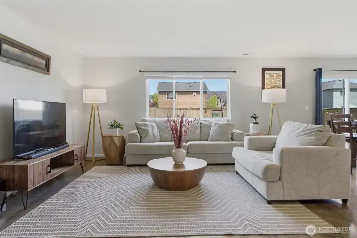 Spacious and light filled living room.