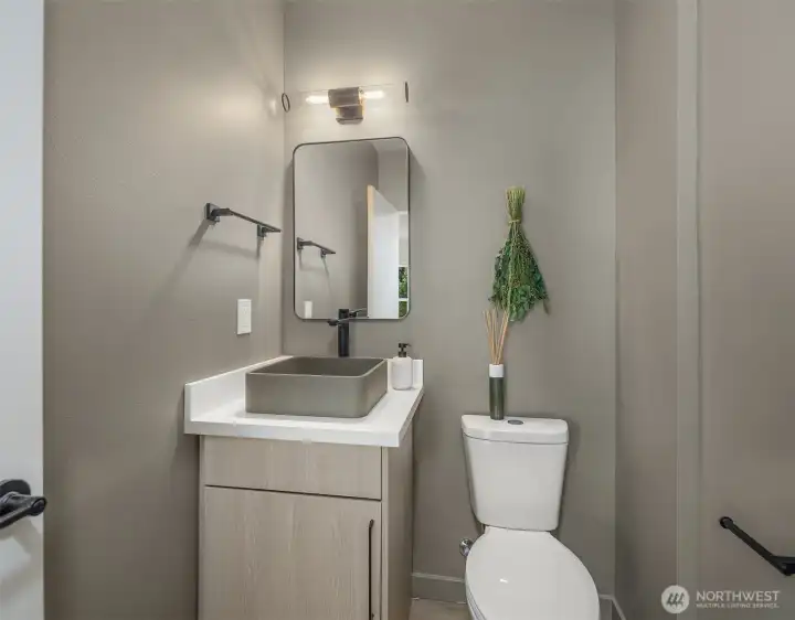 Main level powder room