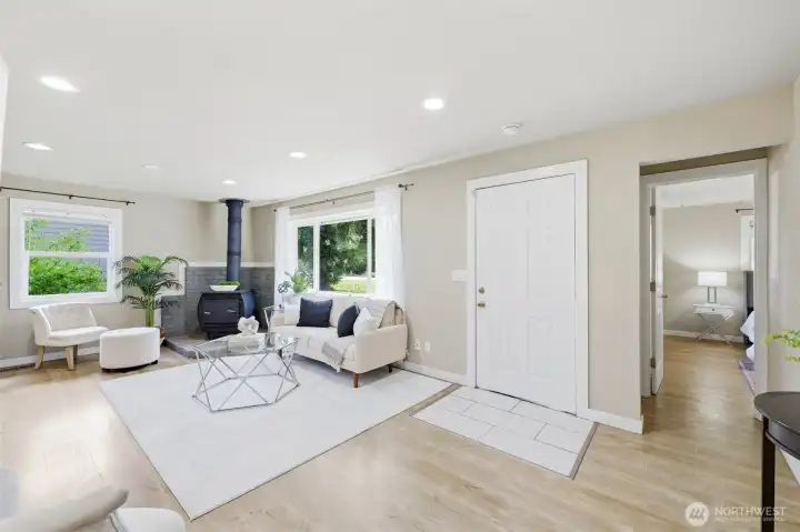 Largest bedroom through the hall.