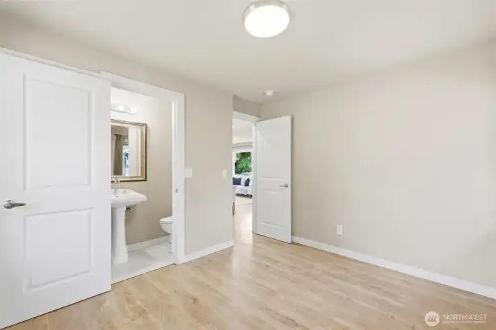 Bedroom 2 with the half-bath attached.