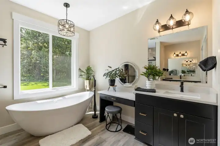 Soaker tub to relax in