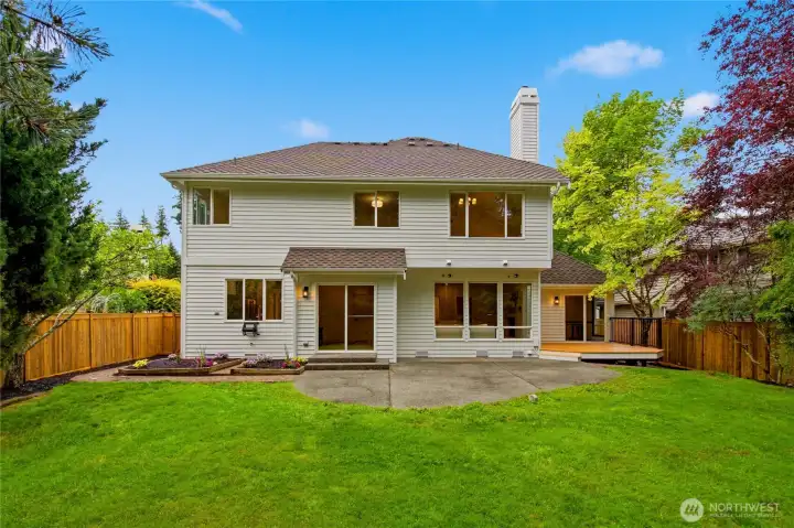 Expansive backyard with privacy. Fully fenced with Garden space.
