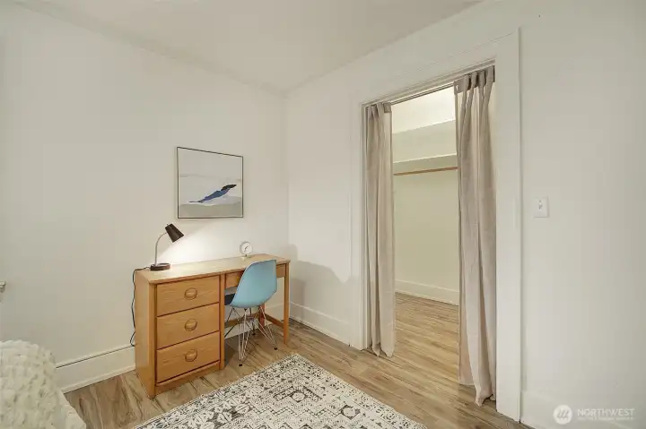 Bedroom is spacious enough to have desk space and not feel cramped Bedroom is spacious enough to have desk space and not feel cramped