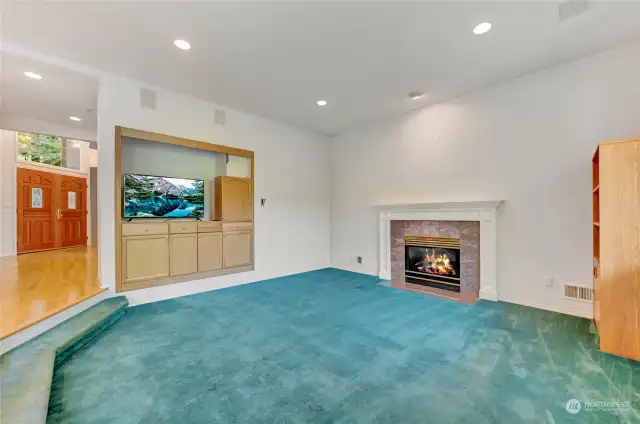 Family Room with Media Center and gas fireplace
