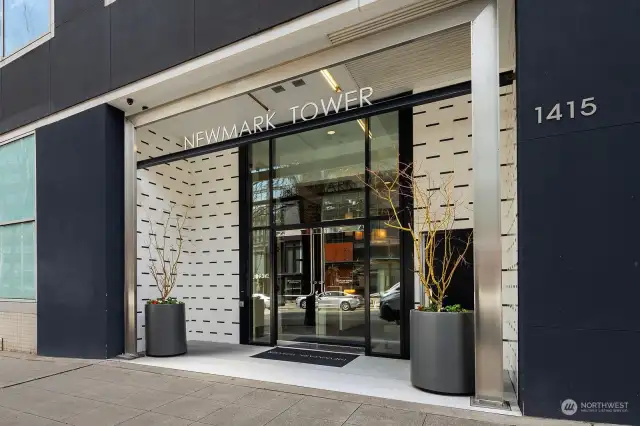 Newmark Tower entrance on 2nd Ave.  A walk score of 100!