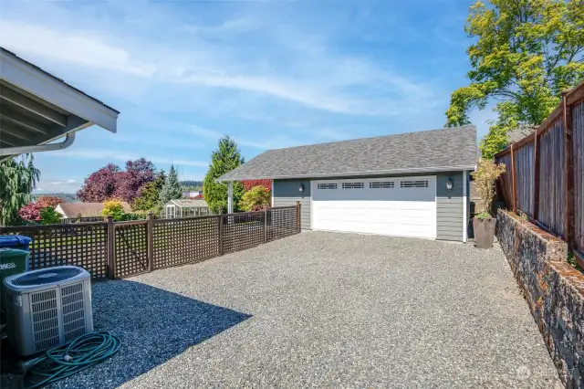 Detached Garage with Covered Patio