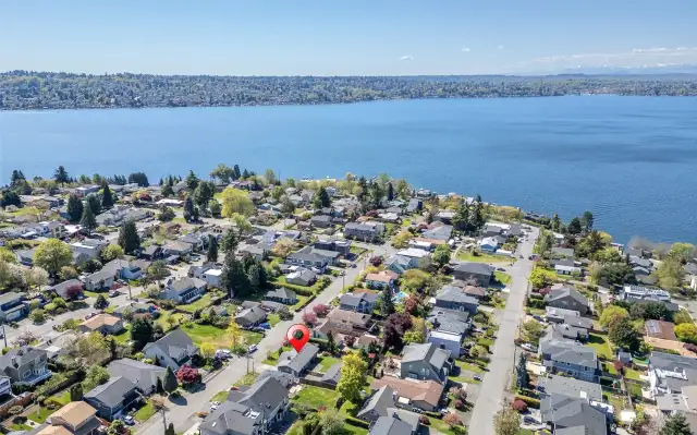 View of looking across Lake Washington to South Seattle.