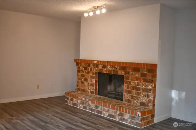 Wood burning fireplace in the Living Room