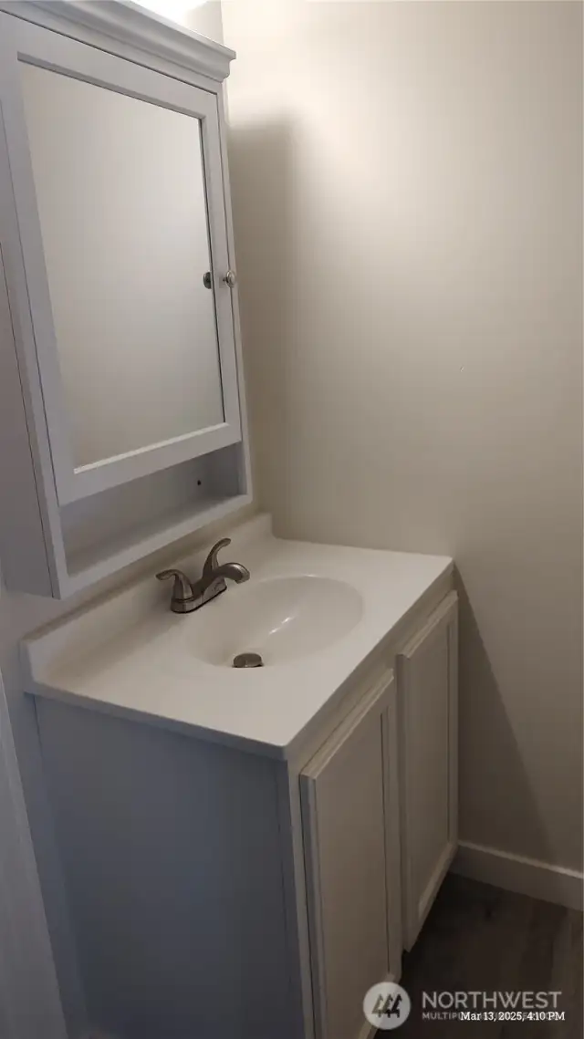 New vanity in powder bath upstairs.