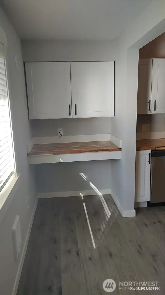 Kitchen work station desk.
