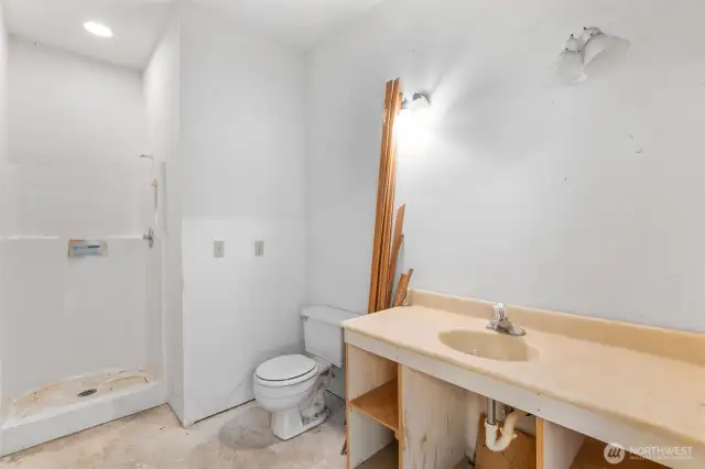 Bathroom in garage