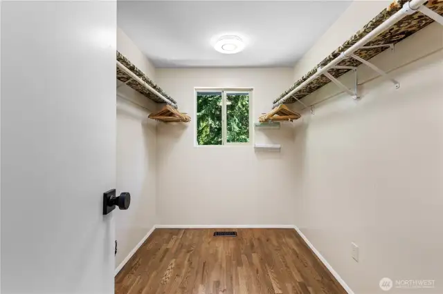 Large walk-in closet in the primary.