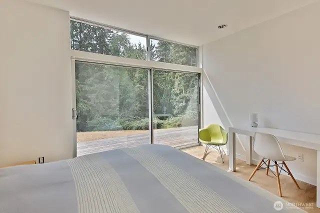 Floor to ceiling windows maximize the light.