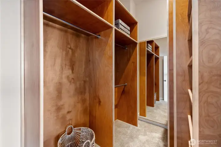 Custom walk-in closet in the primary has all the room you need.