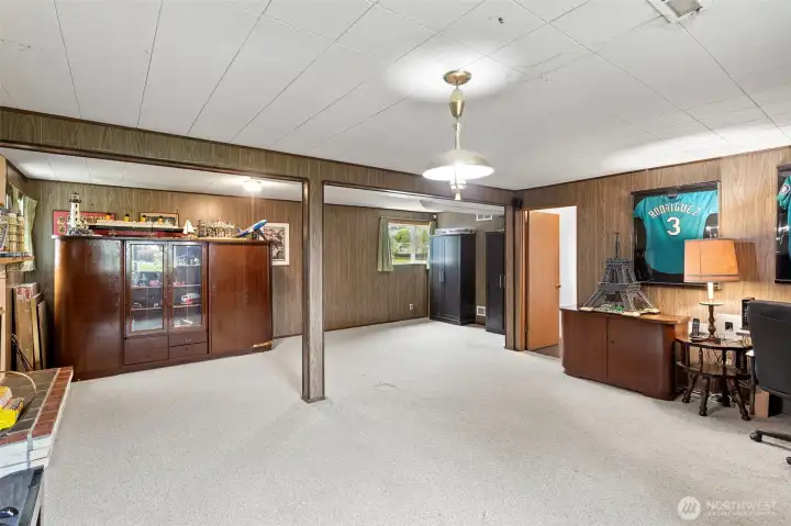 This large space is what so many love about split levels - the versatility of the layout gives the homeowner the chance to make the space what they need it to be.
