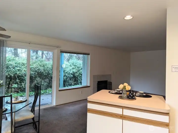 So much light to be let in on ground floor, corner unit.