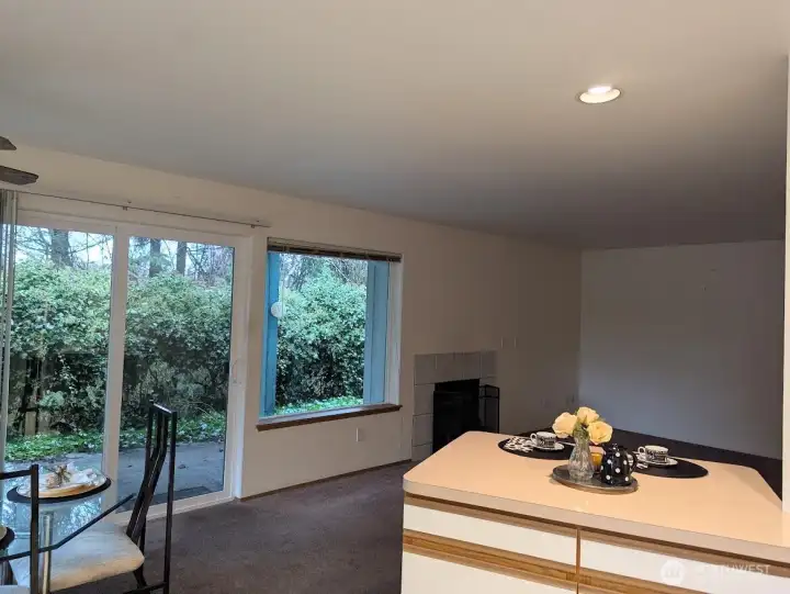 Another angle of breakfast bar/attached island.