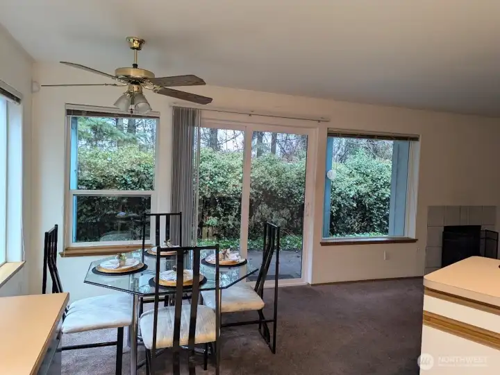 Ceiling fan to keep you cool in the summer.