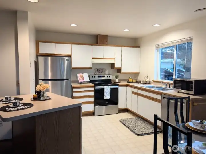 Stainless steel appliances.