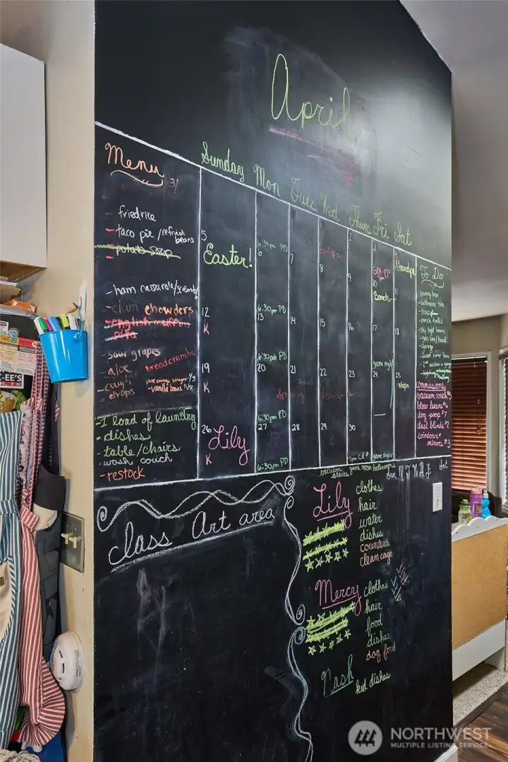 Large Chalk wall in the kitchen Large Chalk wall in the kitchen