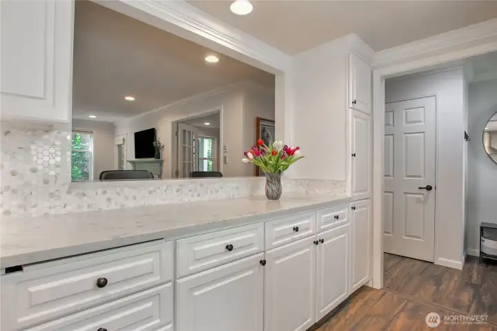 Lots of counter and cabinet space.