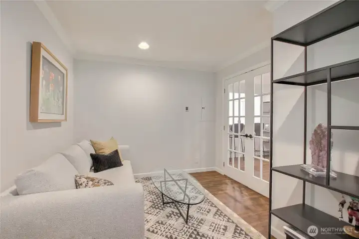 2nd bedroom/den with French Doors. Spacious room.